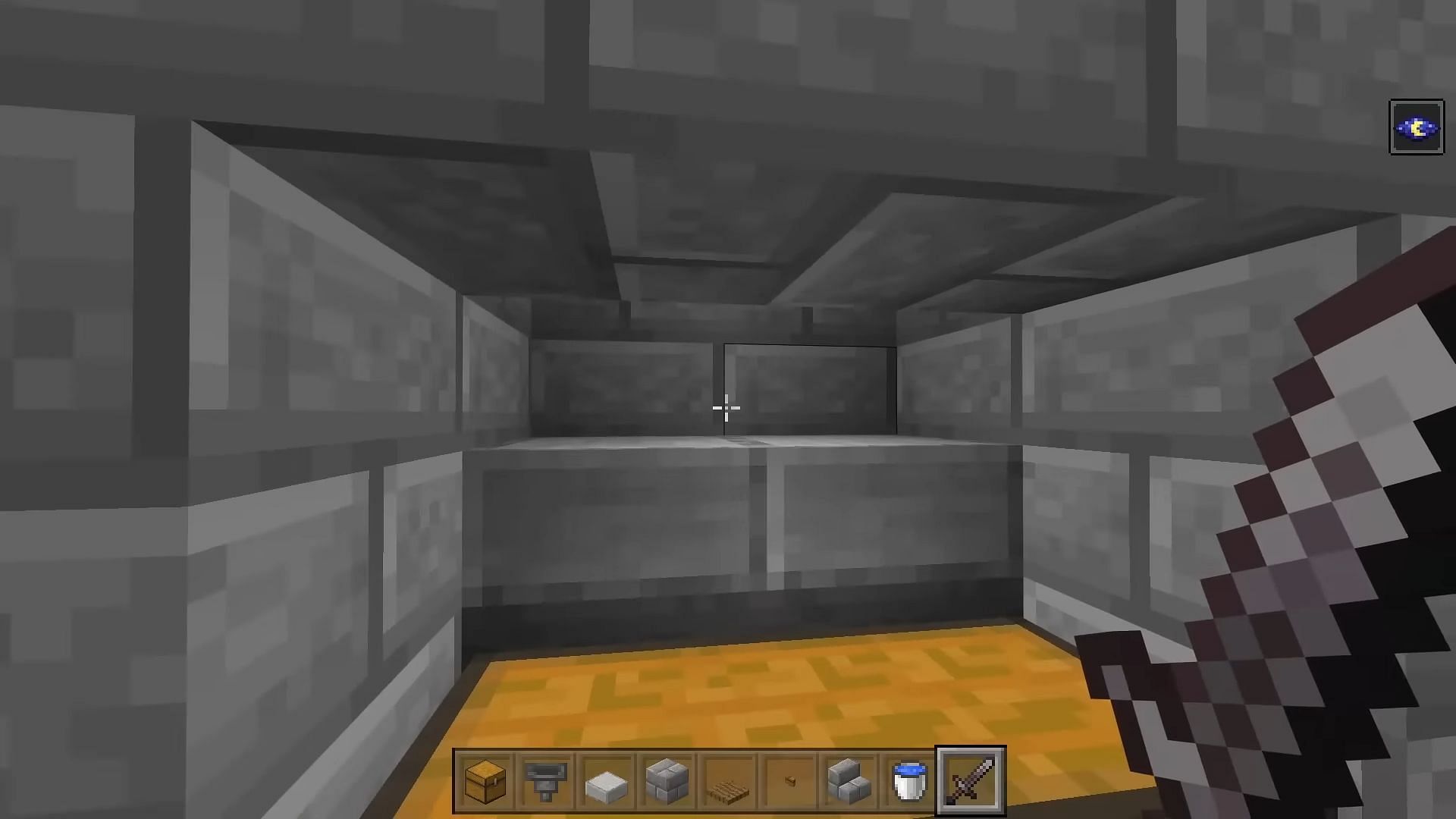 The collection area of a Minecraft mob tower (Image via 1upMC/YouTube)