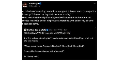 Sami Zayn reveals details about the match he thinks made NXT 'a thing'