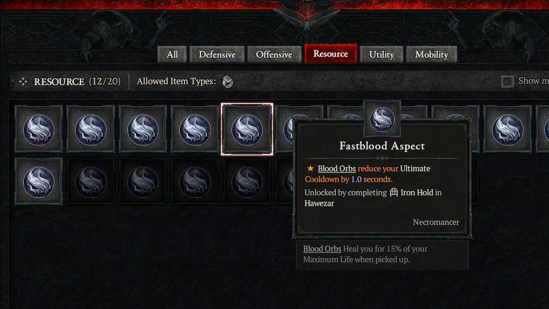 This Aspect can work well with the Blood Surge build (Image via Diablo 4)