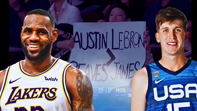 Austin Reaves' reaction to LeBron James goes viral