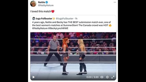 Natalya on the Submission match at SummerSlam 2019.