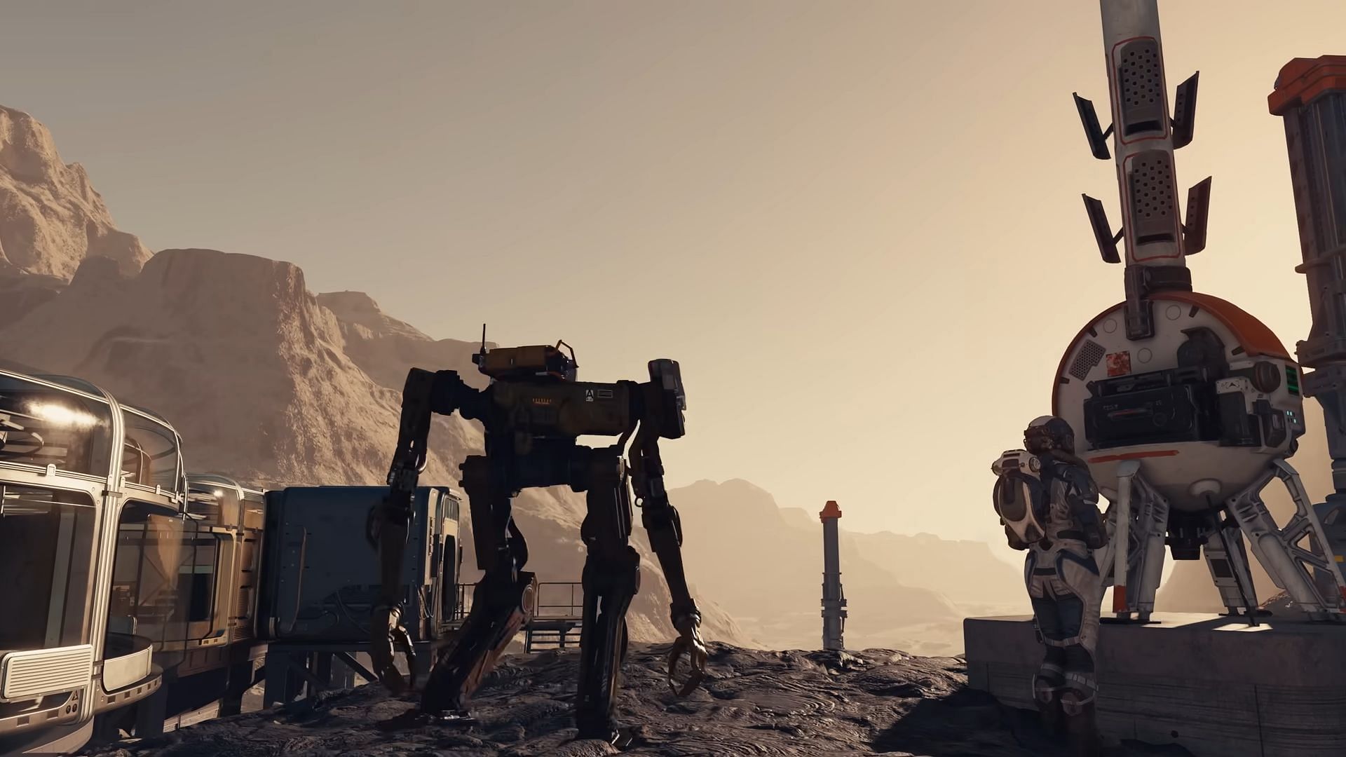 Unfortunately, there are no pilotable mechs in-game (Image via Bethesda Game Studios)