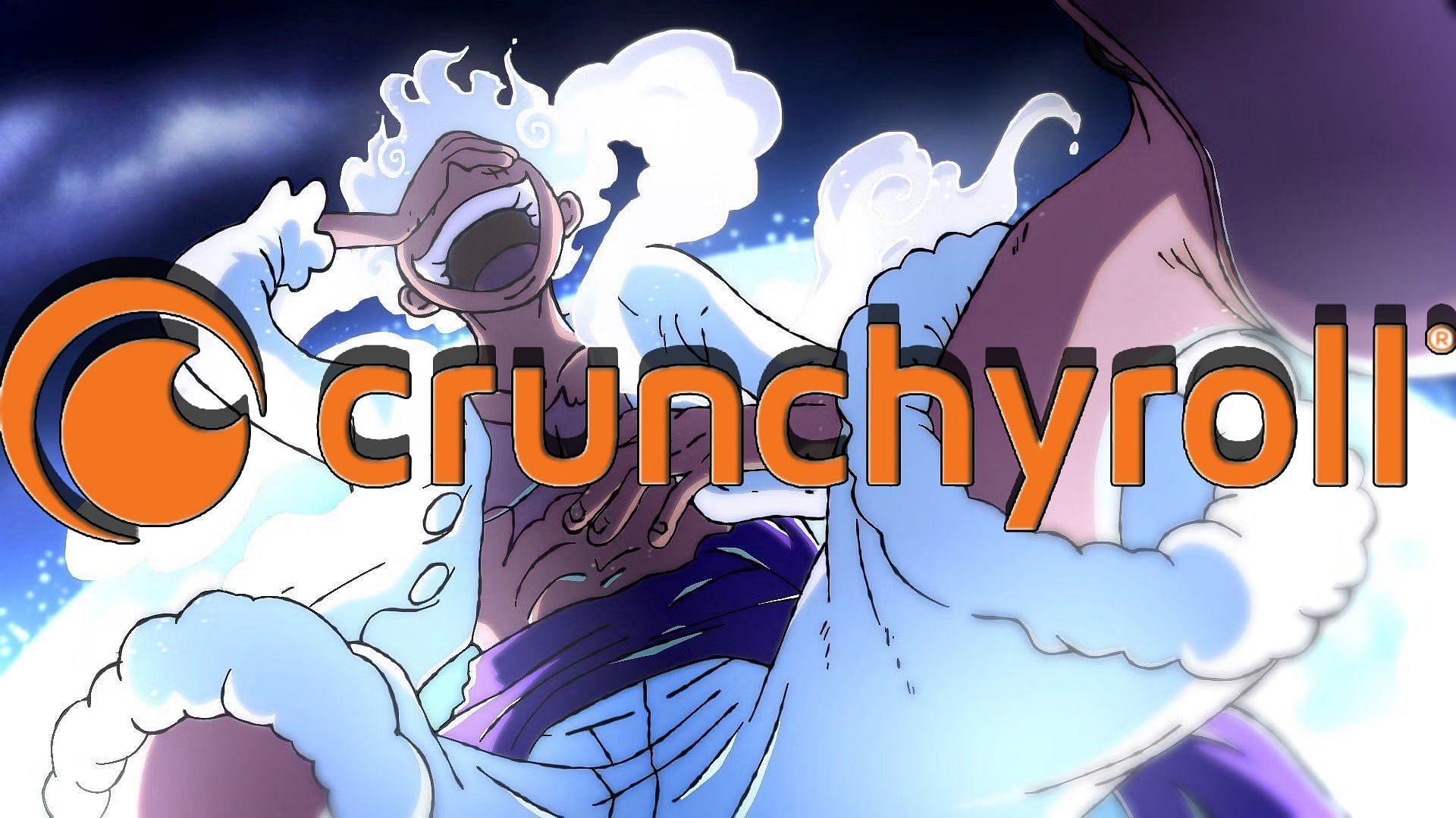 Crunchyroll logo with Gear 5 Luffy from One Piece episode 1071