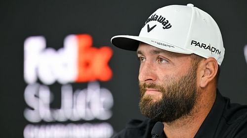 Jon Rahm at the PGA Players meeting (Image via Yahoo Sports)