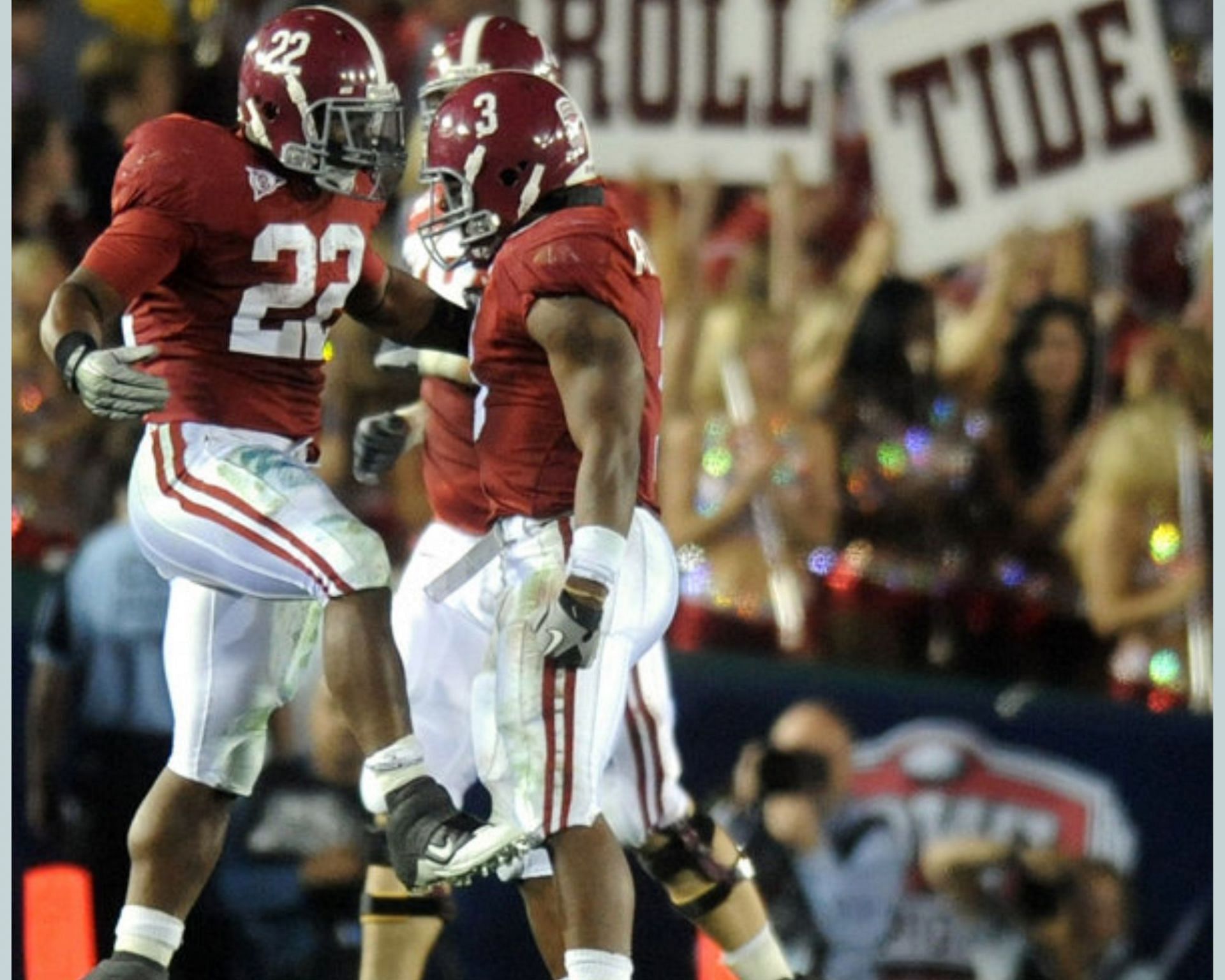 Alabama Crimson Tide players during the 2010 national championship game
