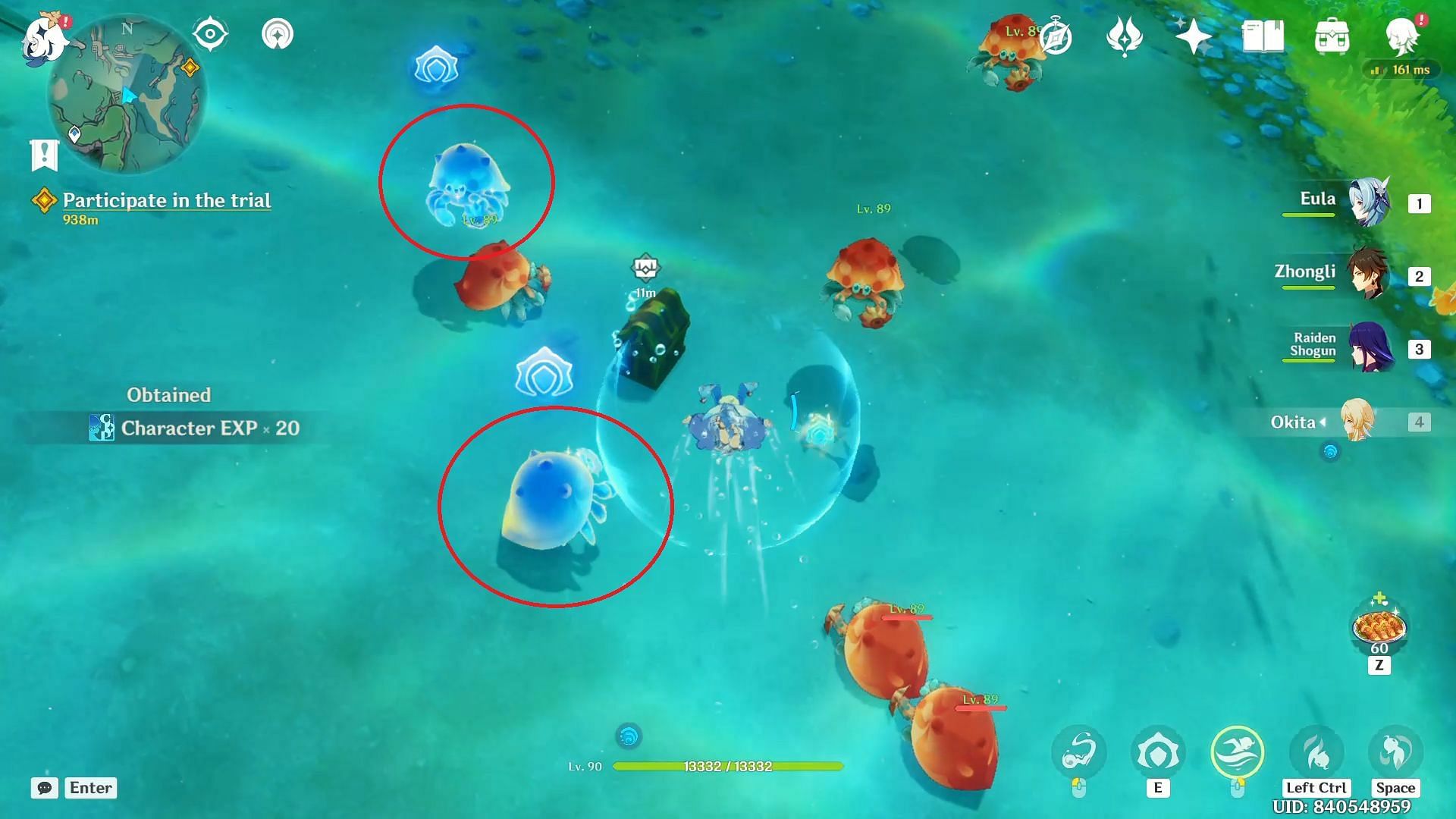 Copy the blue crab&#039;s abilities (Image via HoYoverse)