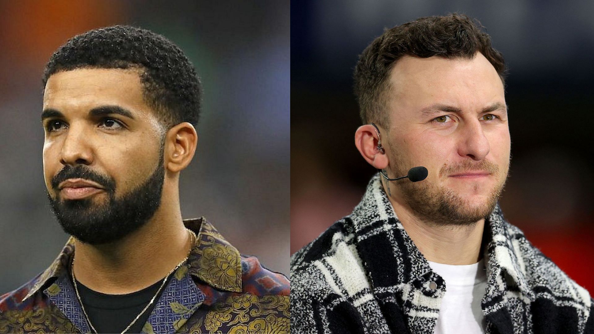 Drake (L) suggested more wild stories with former QB Johnny Manziel (R)