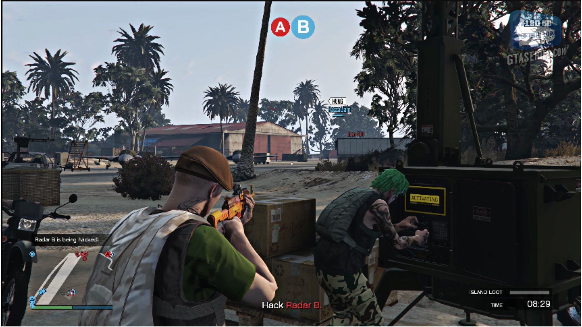 Hacking radars involves a simple mini-game (Image via YouTube/GTA Series Videos)