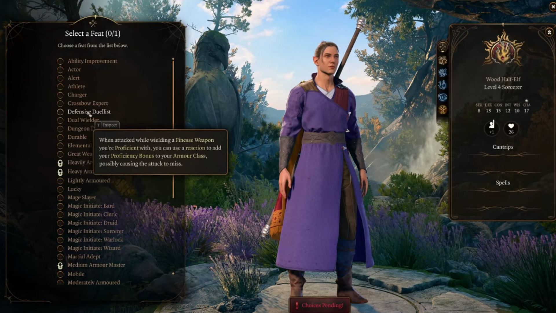 The choice of feats is also important as it provides distinctive abilities to your character. (Image via Larian Studios)