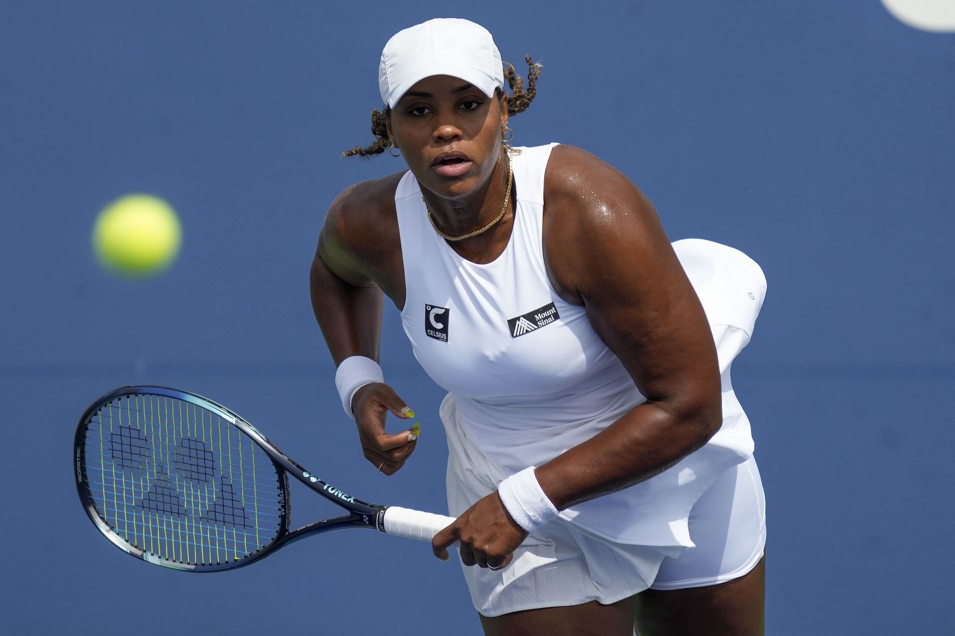 Taylor Townsend pictured at the 2023 US Open.