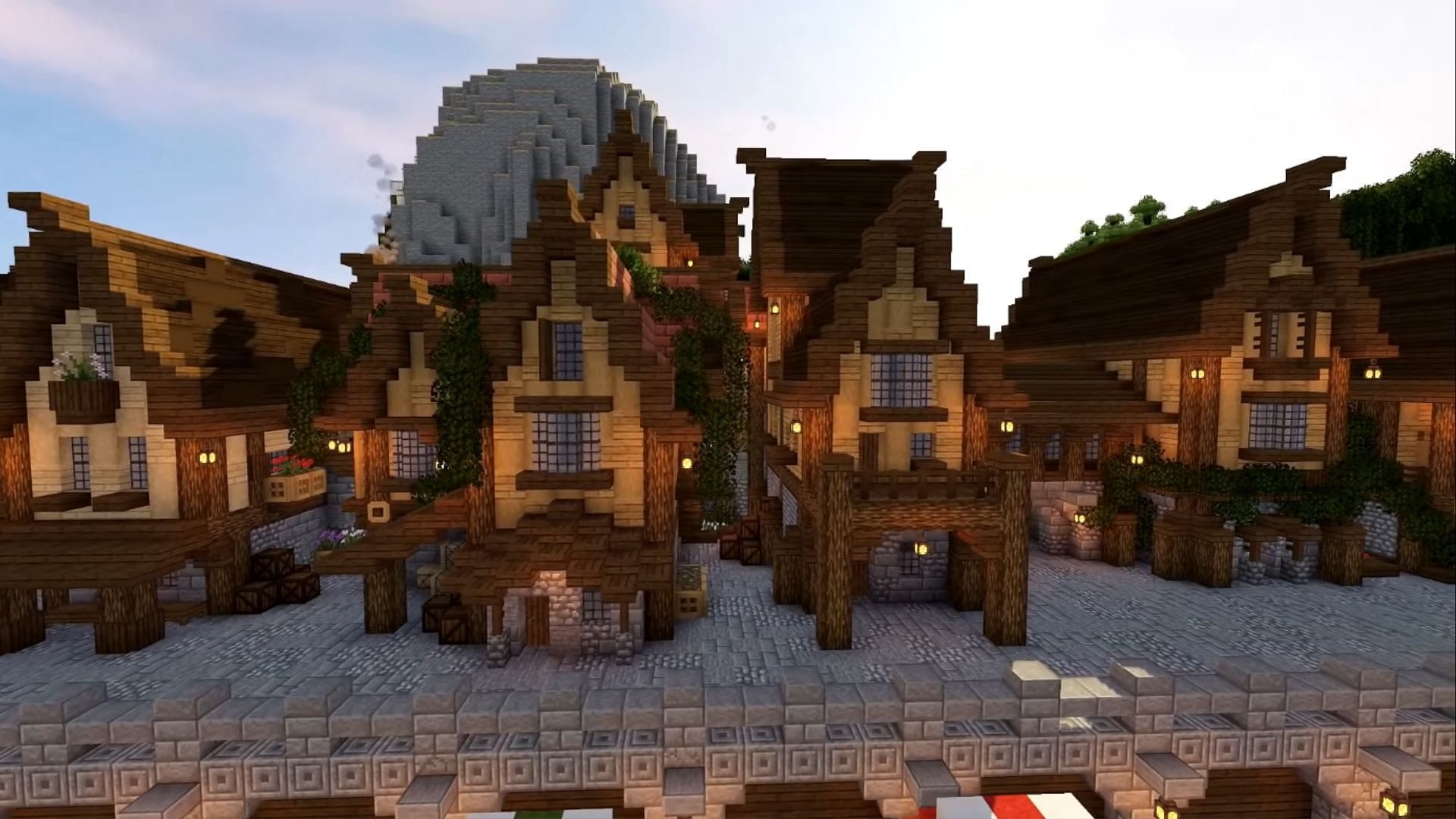 Medieval Town in-game (Image via Mojang Studios)
