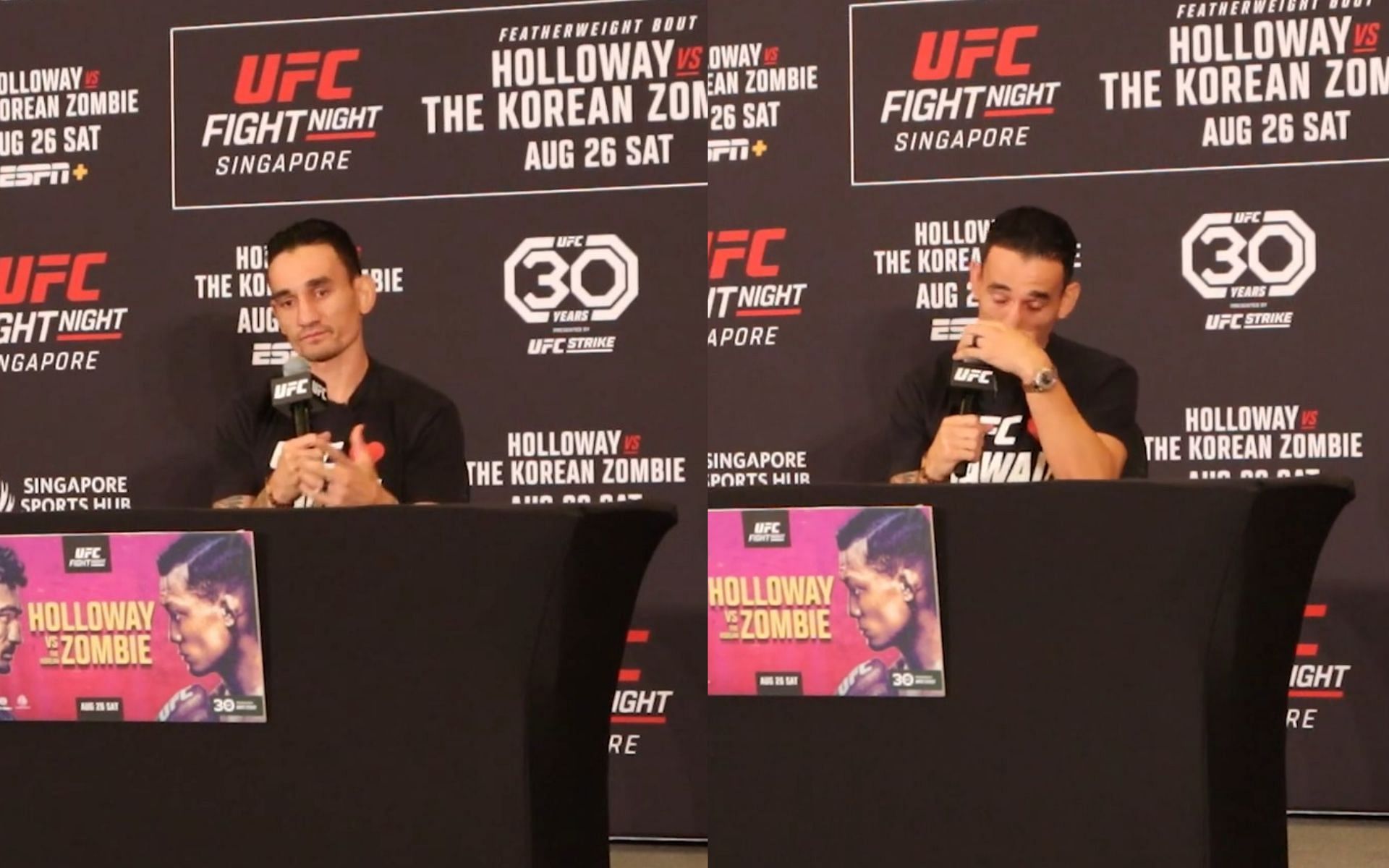 Max Holloway tears up whilst sending a message to the Hawaiian people after tragic Maui fires