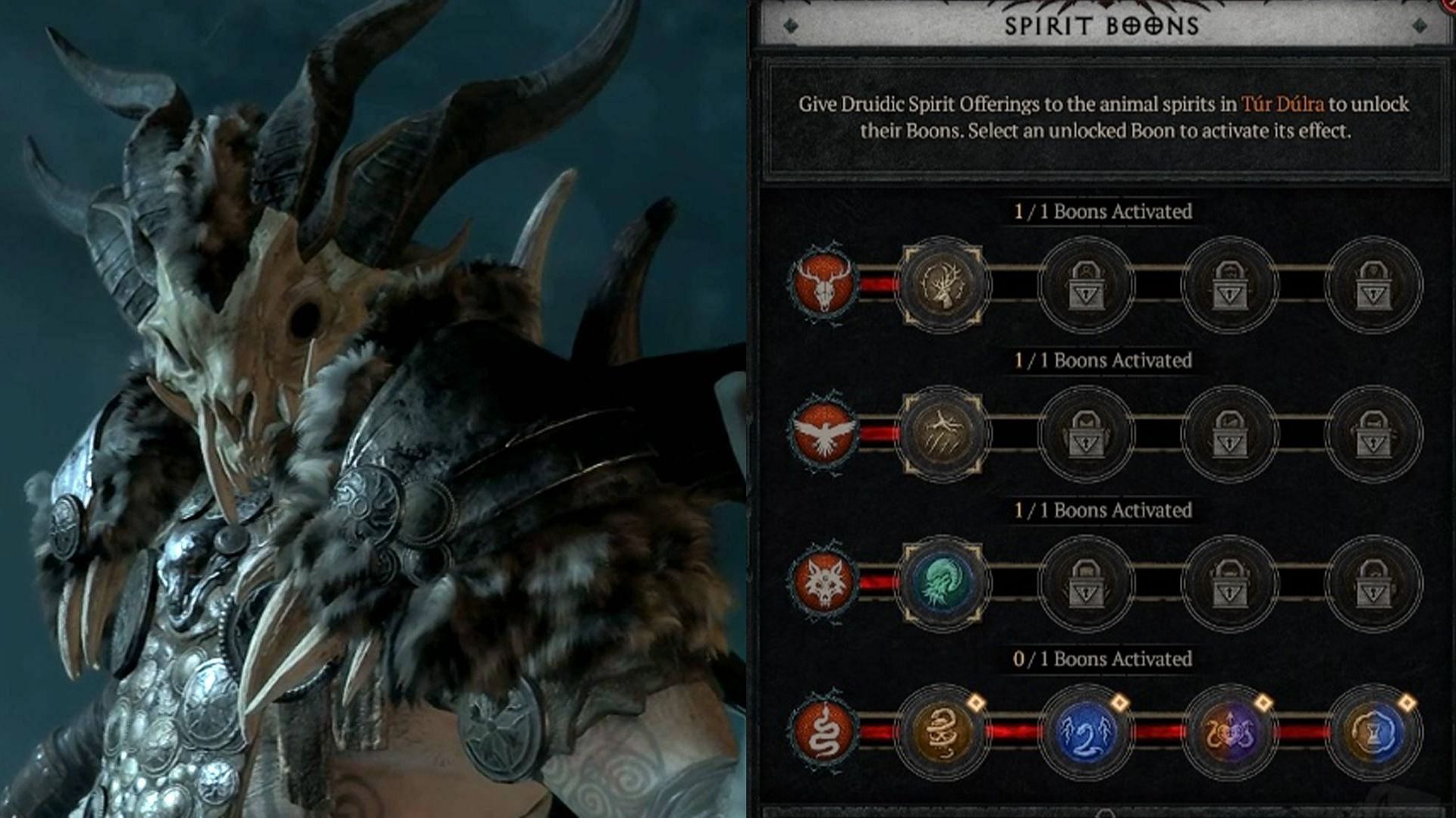 Druid Spirit Boons Diablo 4