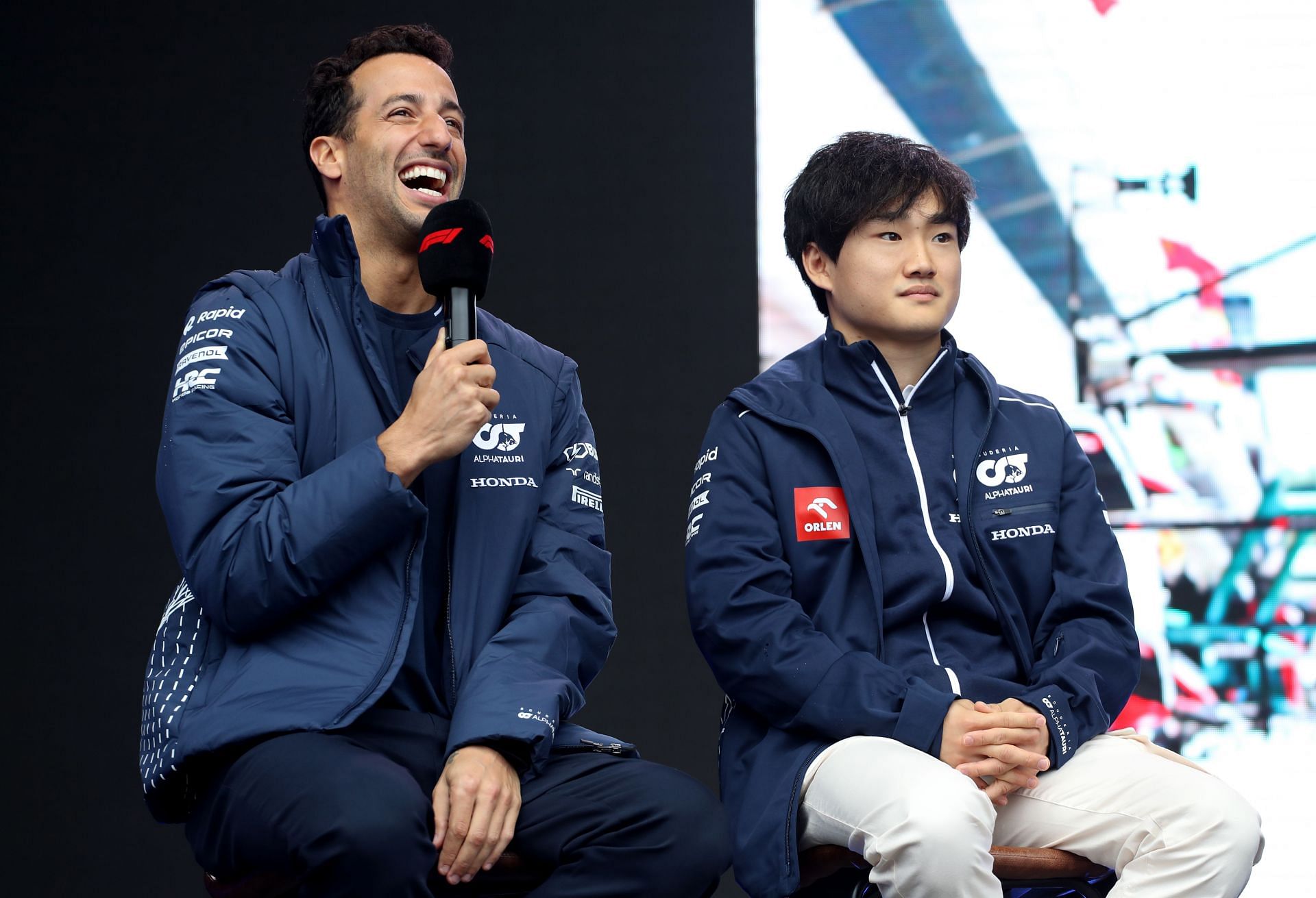 The current Scuderia AlphaTauri lineup; Daniel Ricciardo and Yuki Tsunoda (Photo by Peter Fox/Getty Images)