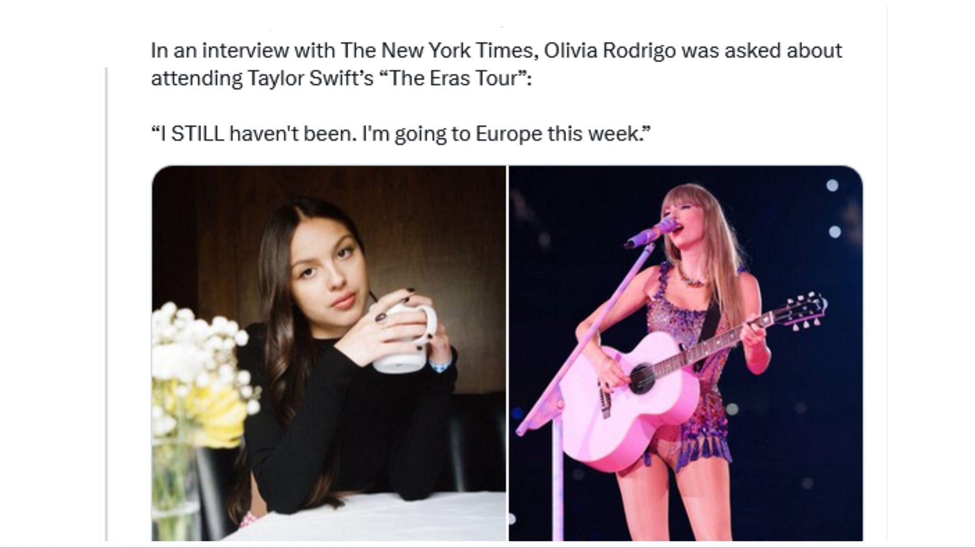 The Pop Tingz&#039;s post on Taylor Swift and Olivia Rodrigo garnered a lot of attention (Image via X / @ThePopTingz)