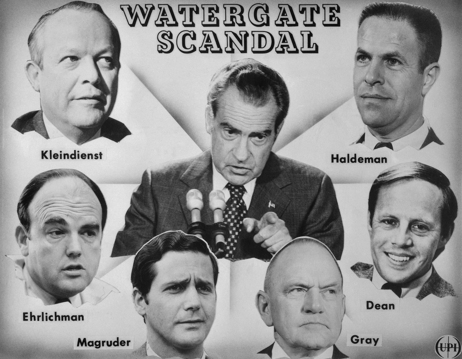 Nixon and other top administration officials who resigned after the Watergate scandal (Image via Getty)