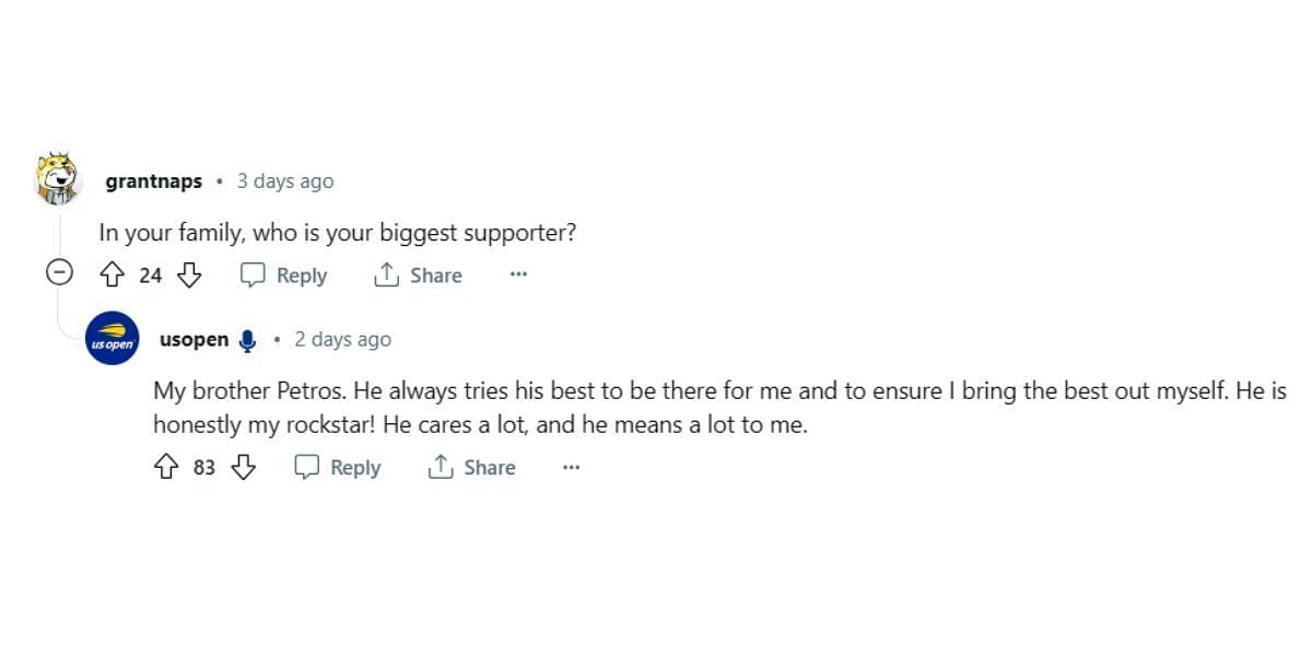 Stefanos Tsitsipas answers a fan on Reddit