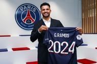 Goncalo Ramos has joined Paris Saint-Germain on loan (cred: PSG official website)