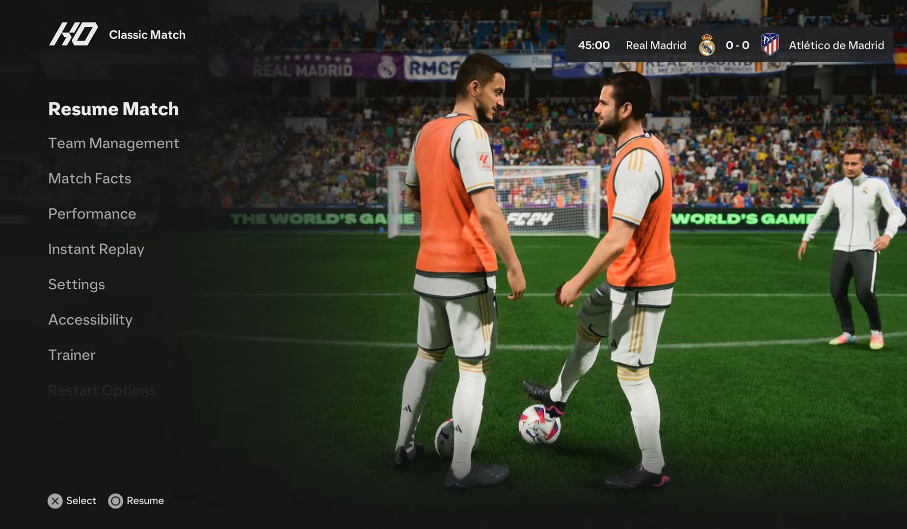 Matchday Menus (Image via EA Sports)