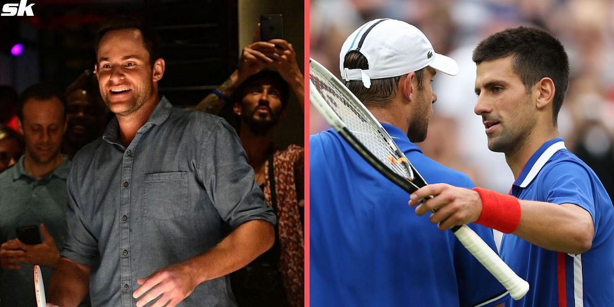 Andy Roddick (L) with Novak Djokovic (R)
