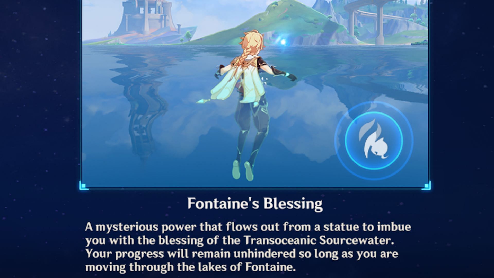 You get this tutorial after interacting with the Statue of the Seven in Fontaine (Image via HoYoverse)