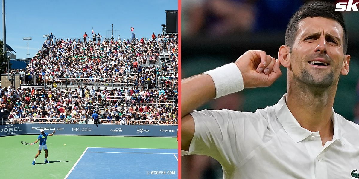 Novak Djokovic received mammoth crowd support during practice session in Cincinnati