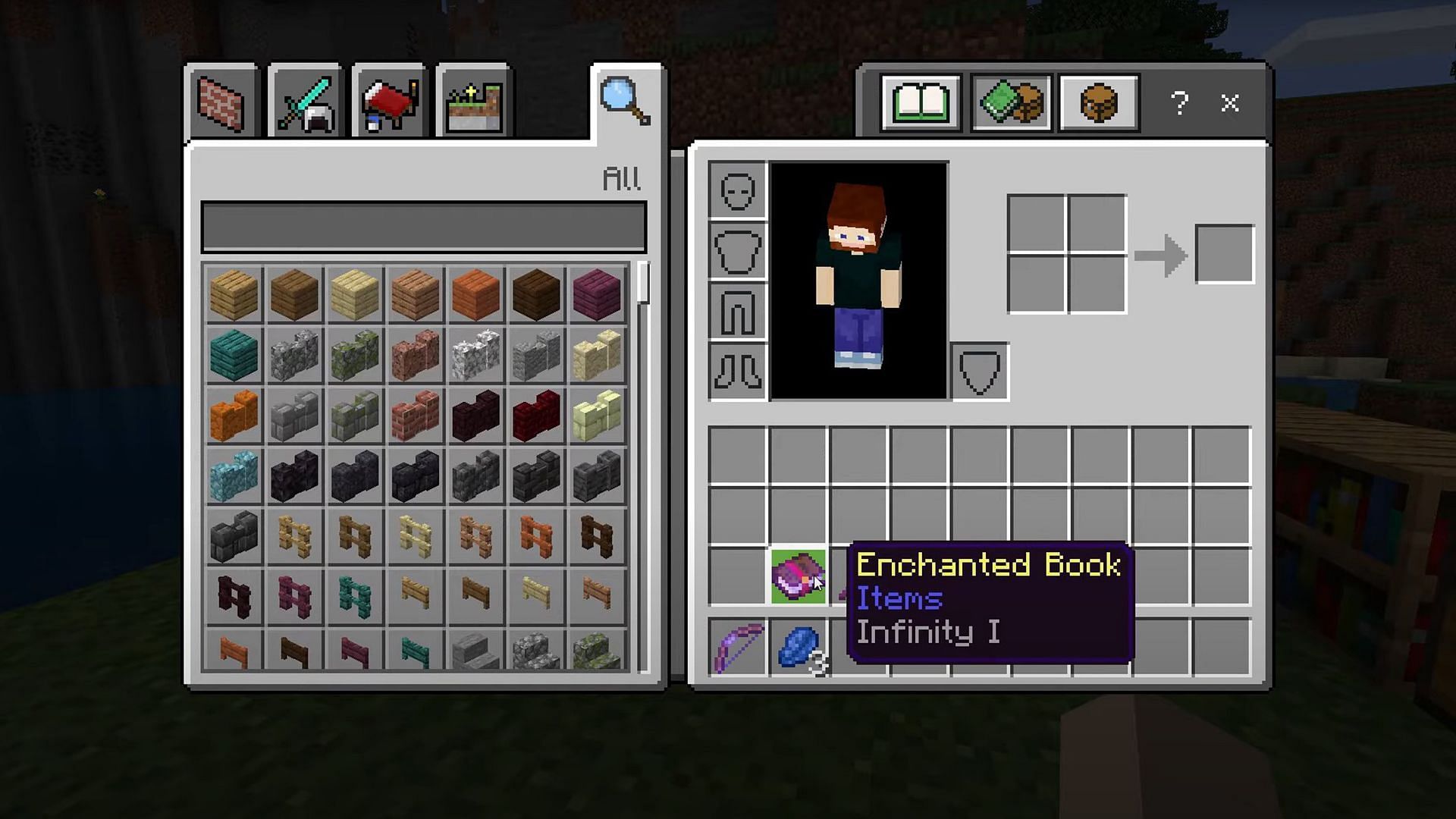 Infinity enchantment in Minecraft (Image via Mojang Studios)