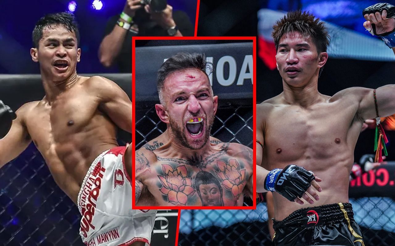 Tawanchai PK Saenchai (L) / Liam Harrison (C) / Superbon Singha Mawynn (R) -- Photo by ONE Championship