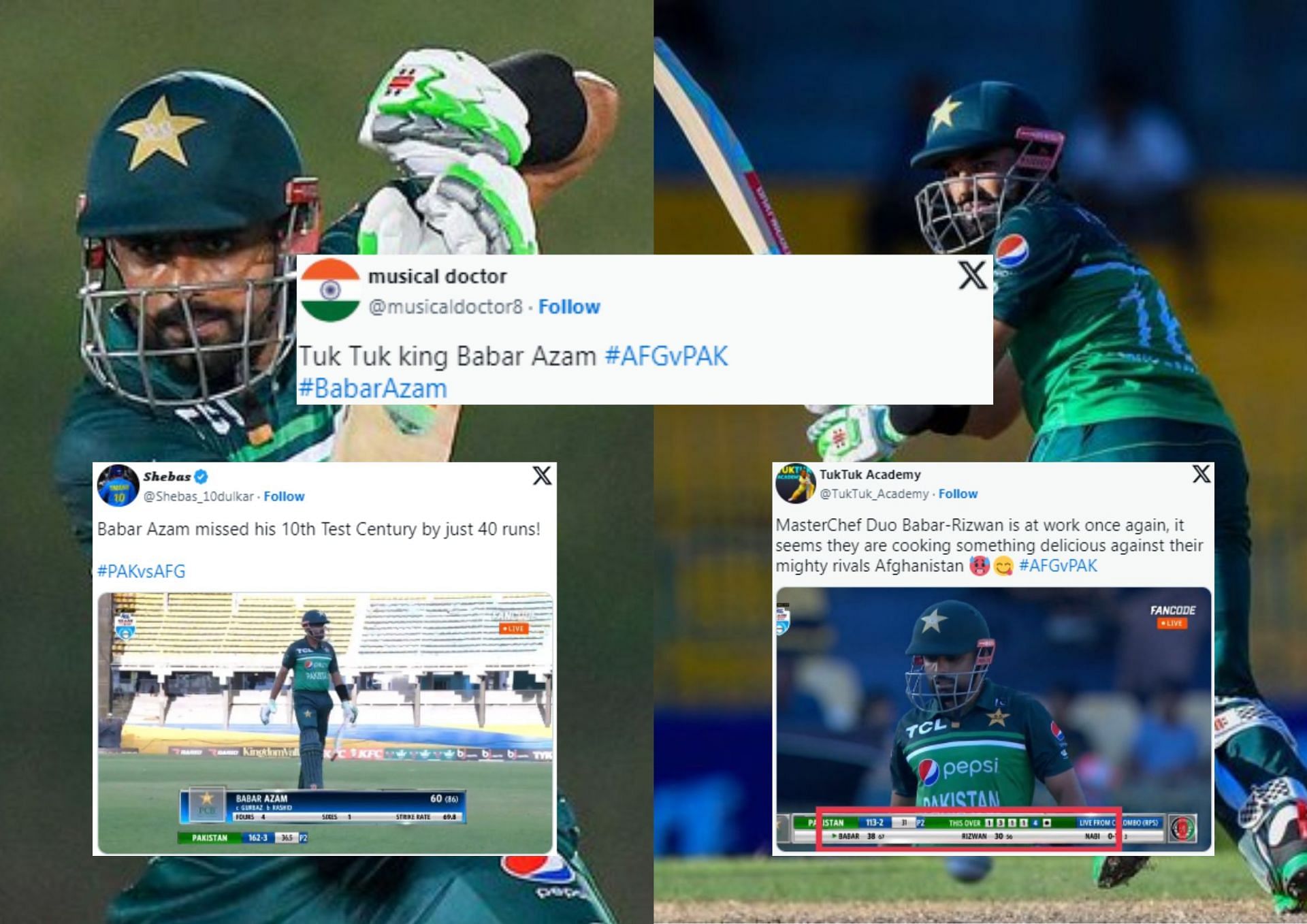 Babar Azam and Mohammad Rizwan came for some flak for their slow going in the 3rd ODI against Afghanistan (Picture Credits: Twitter/Pakistan Cricket Board).