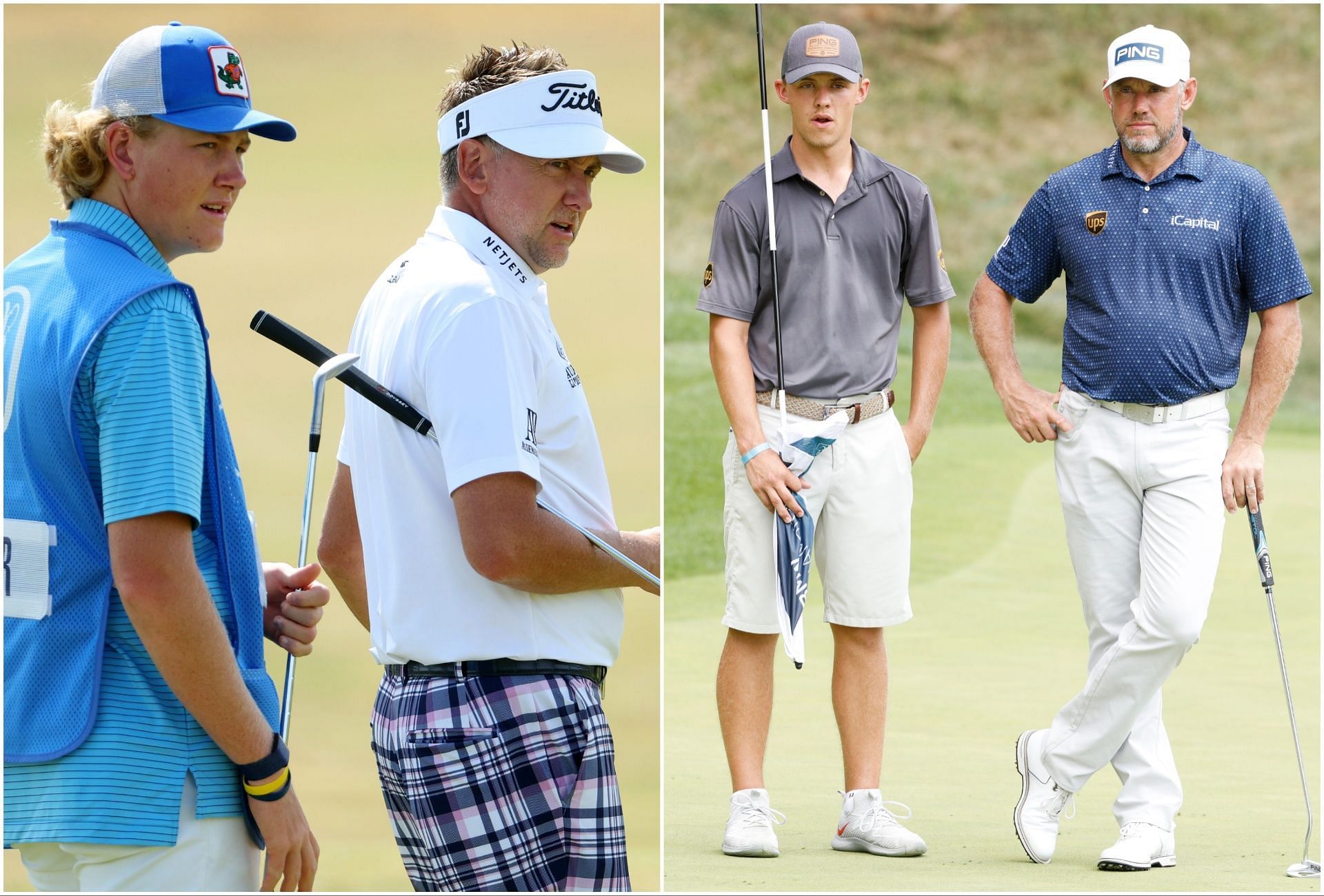Ian Poulter and Luke Poulter &amp; Lee Westwood and Sam Westwood (via Getty Images))