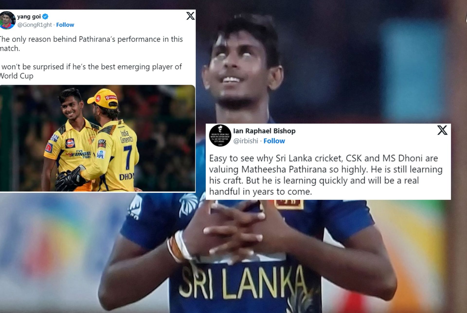 Fans praise Matheesha Pathirana after his brilliant spell on Thursday. 