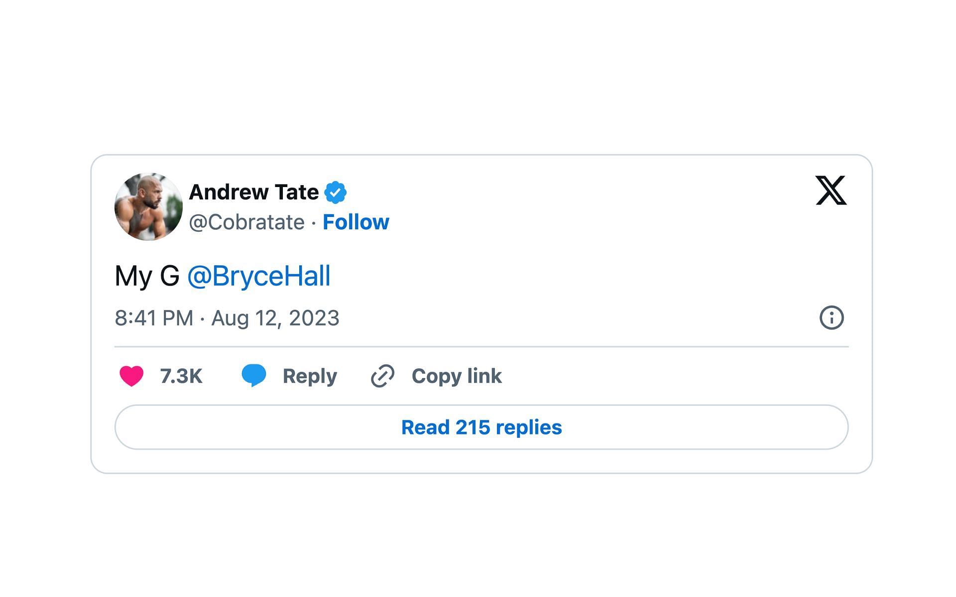 Andrew Tate&#039;s tweet