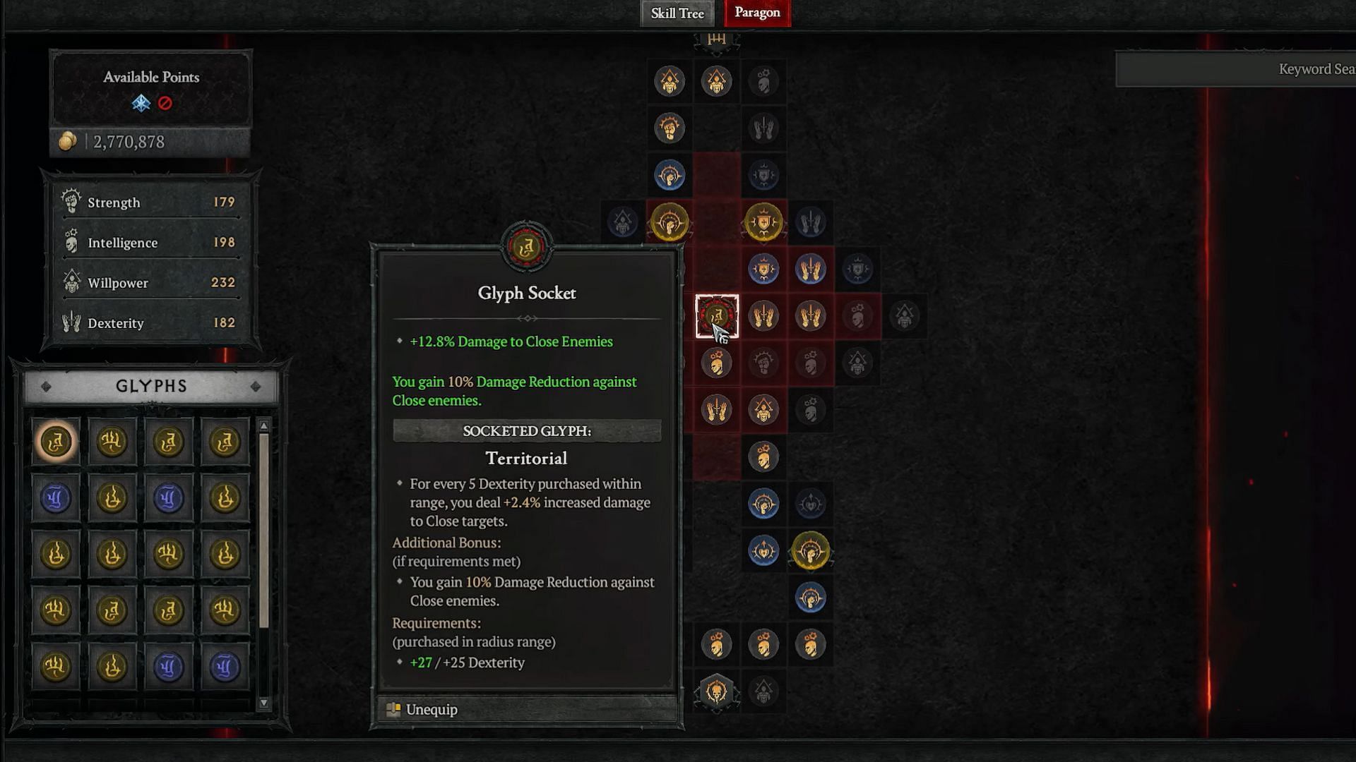 You can use Territorial Glyph for this build (Image via Diablo 4)