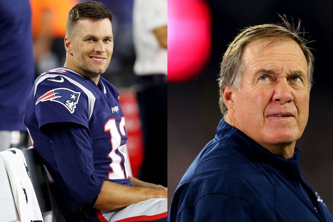 Tom Brady, left, Bill Belichick, right 