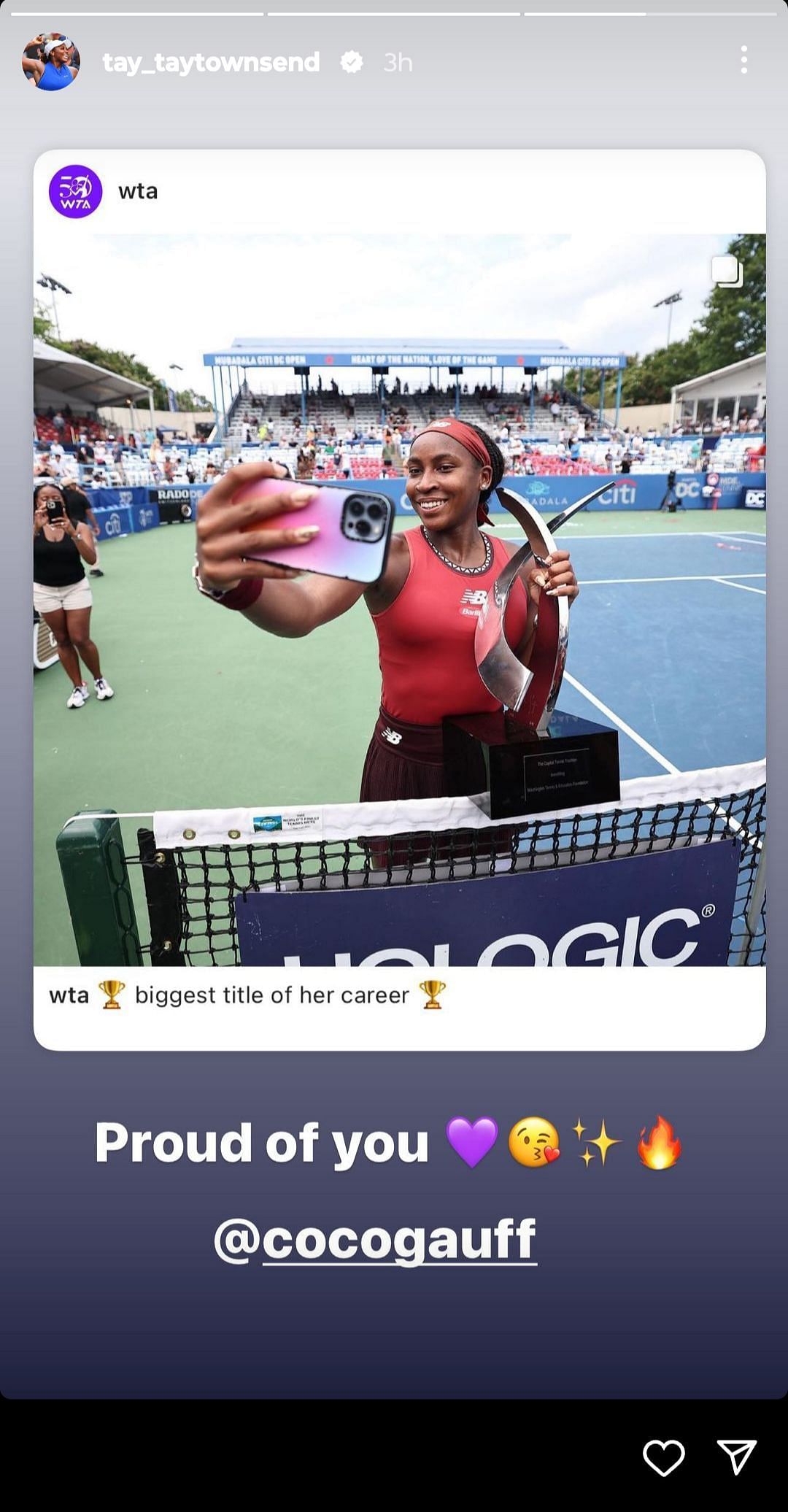 Screengrab from Taylor Townsend&#039;s Instagram