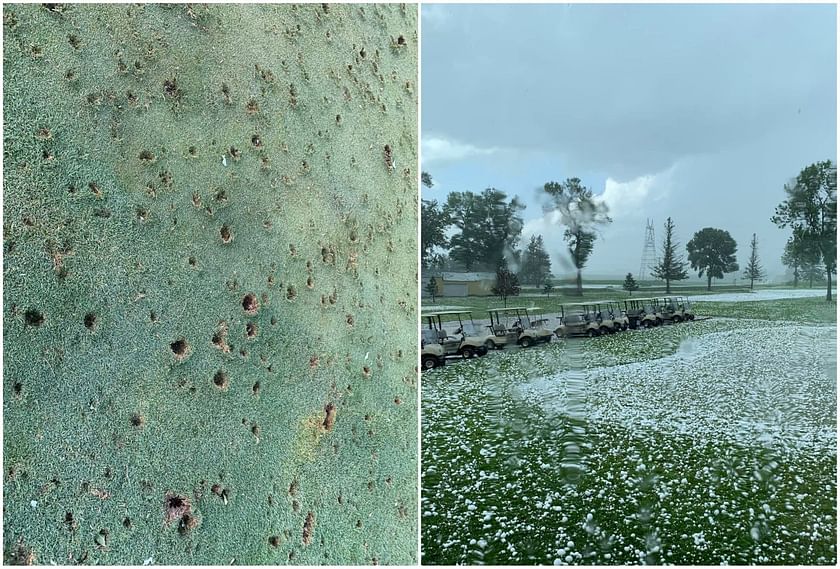 Watch Hail storm destroys greens at Oakdale Golf Club in Minnesota