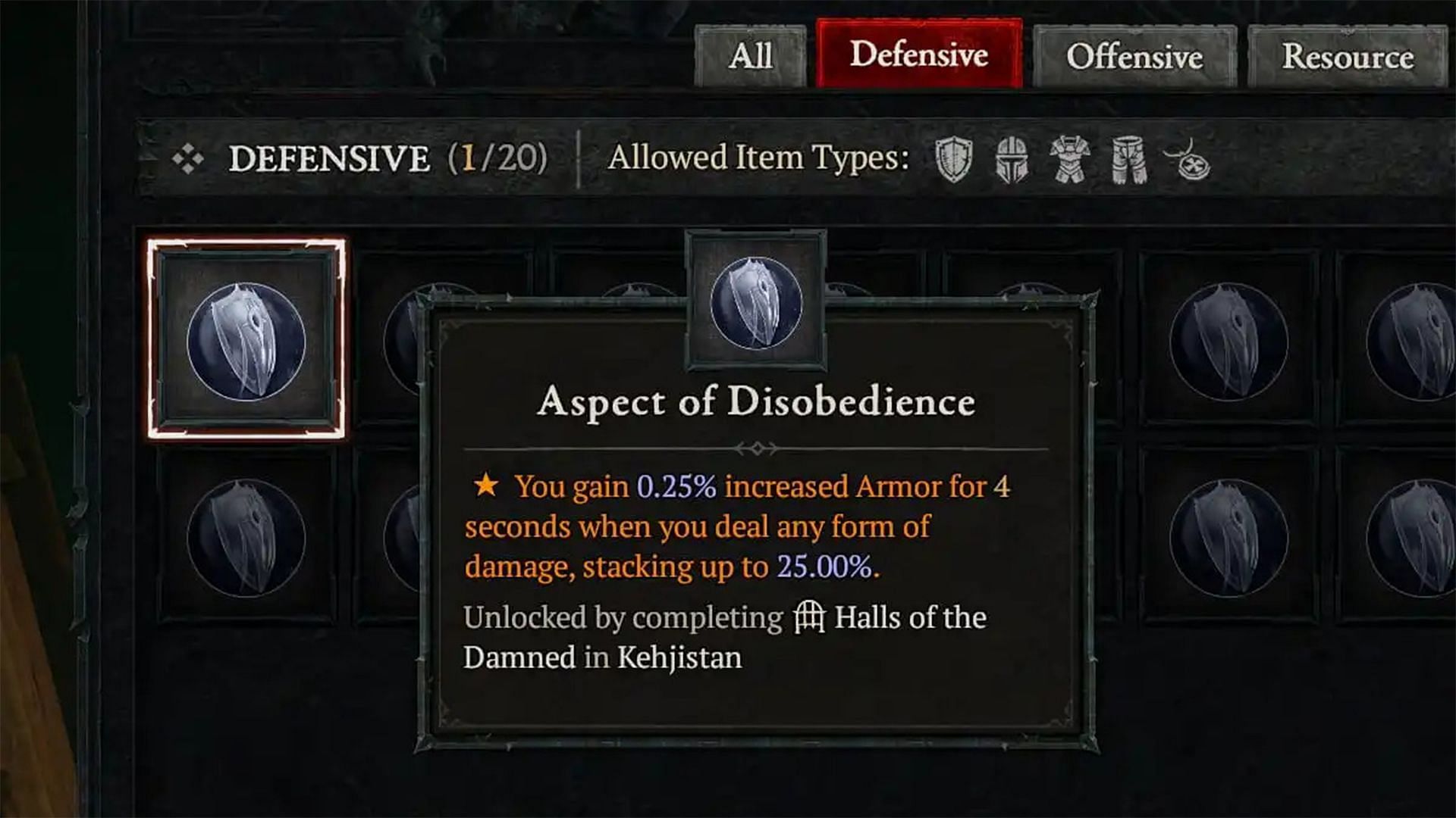 The Aspect of Disobedience (Image via Blizzard Entertainment)
