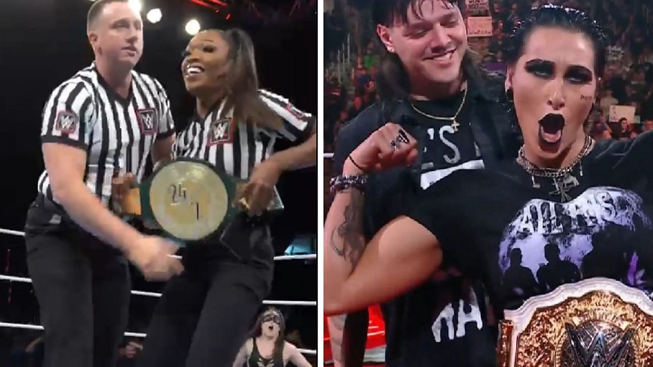 Daphanie wins the 24/7 title (left); Ripley receives a brand new title (right)