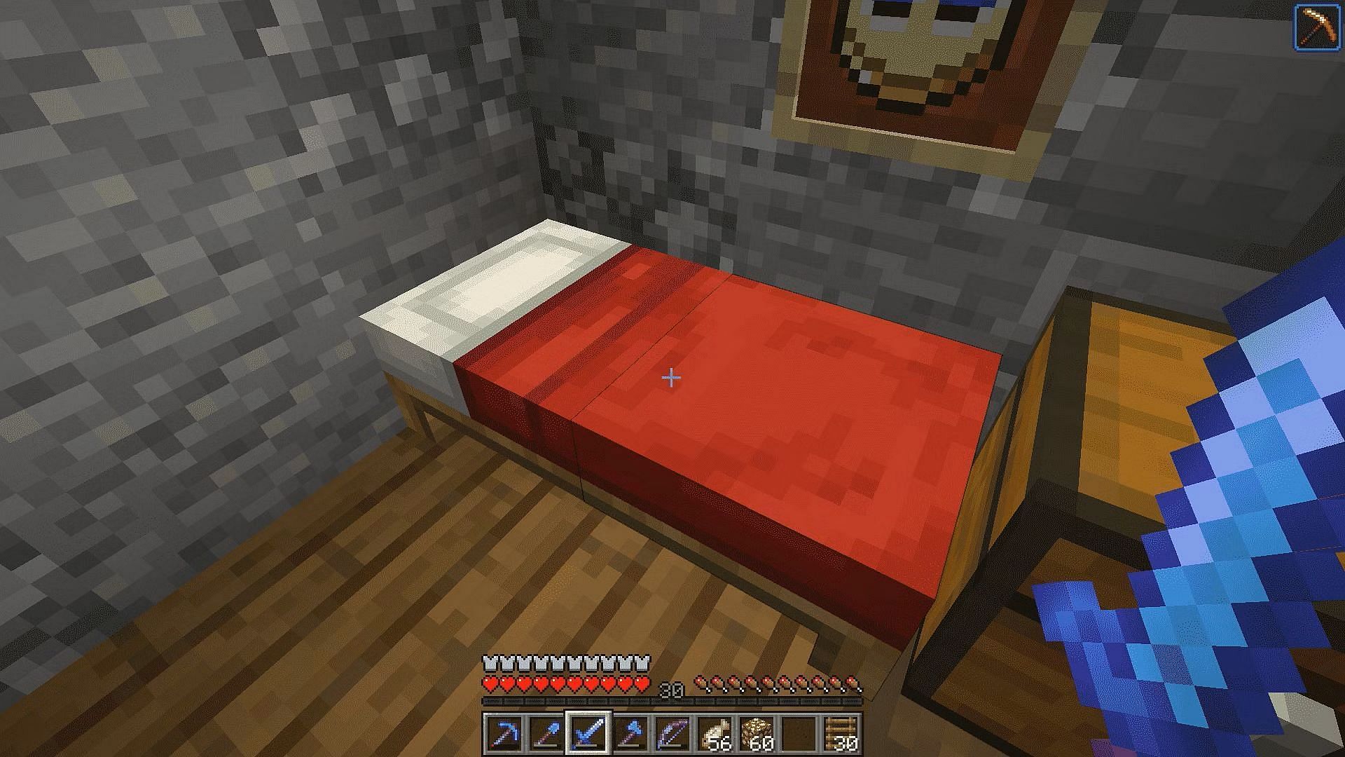 Beds can explode if you try to interact with them in Nether and End dimensions in Minecraft (Image via Mojang)
