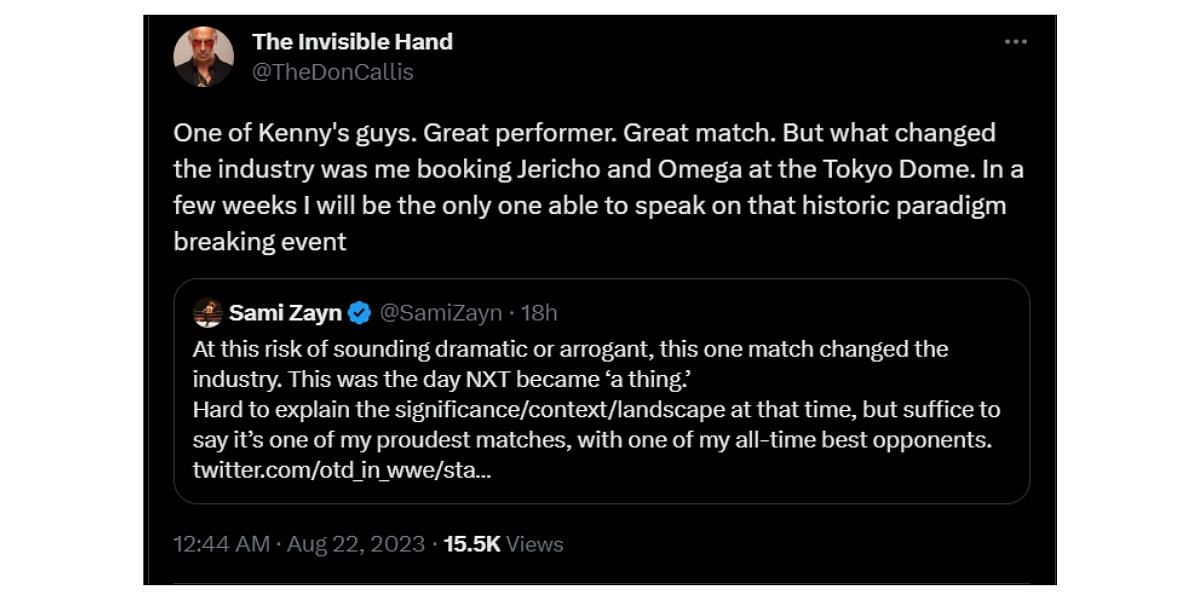Don Calli&#039;s reply, where he terms Sami Zayn as one of Kenny&#039;s guys