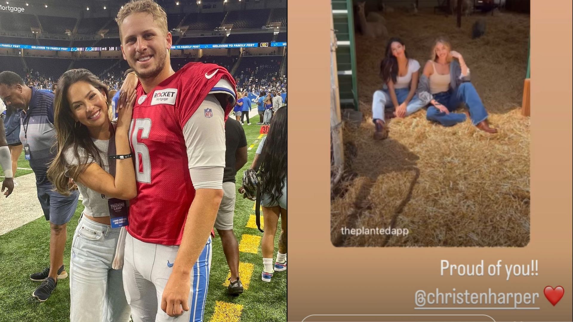 Jared Goff extend his supports for Christen Harper.