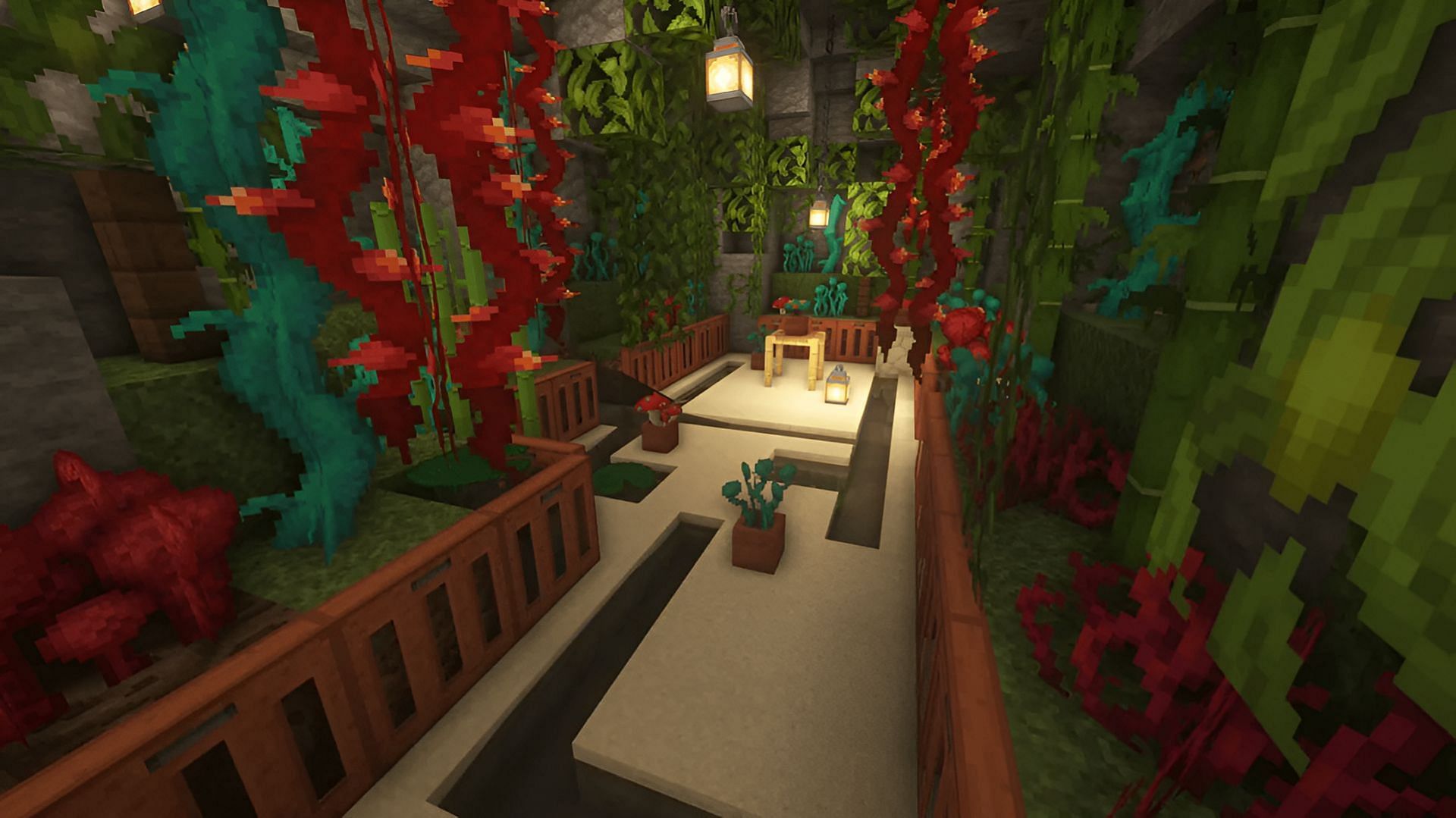 This garden design would work well in a scientific Minecraft build (Image via Ianbalisy/Reddit)