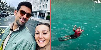 WATCH: Novak Djokovic's wife Jelena all smiles as she "just chills" while swimming on vacation