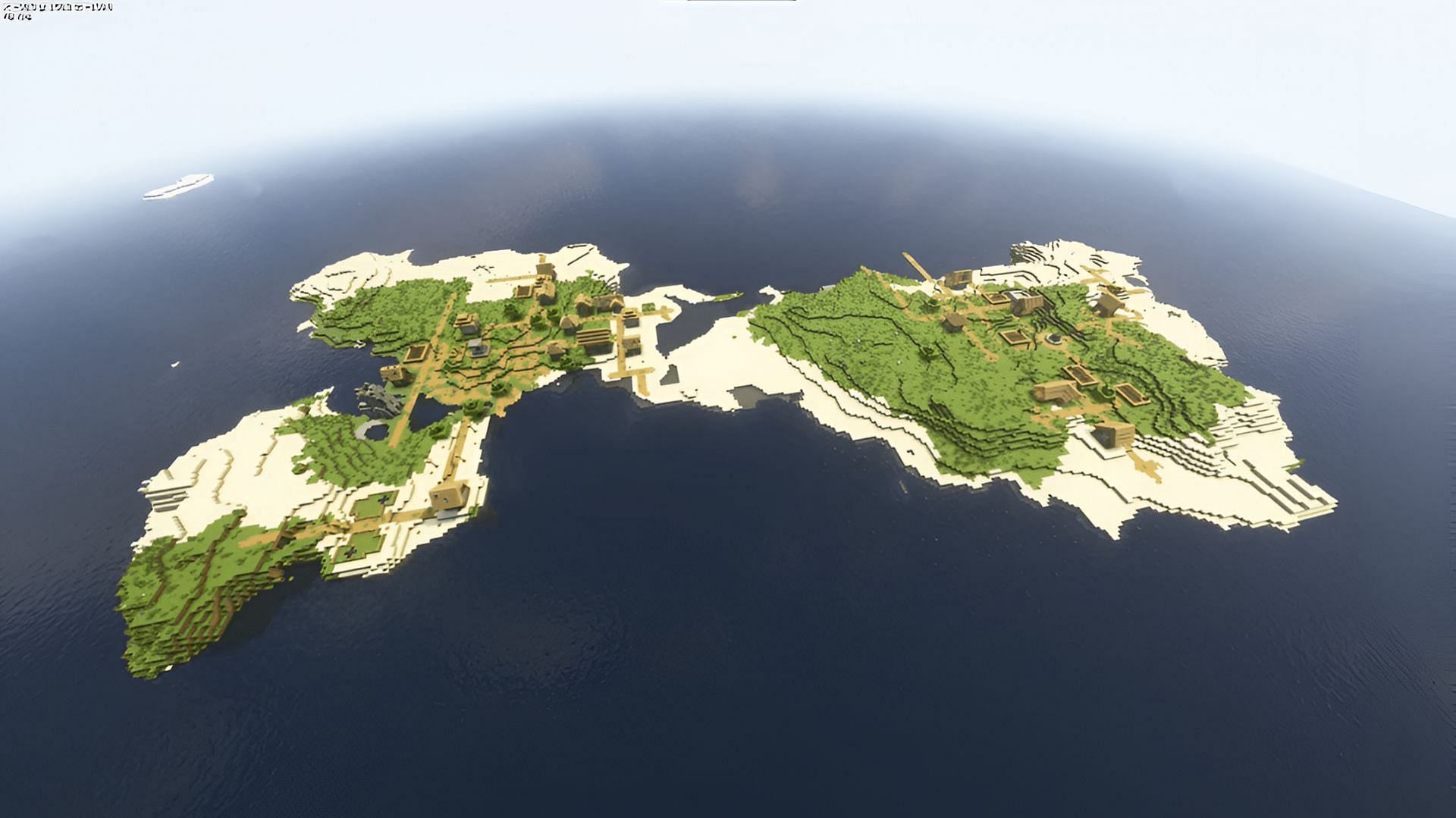 Minecraft SMP players can divide their population among this seed&#039;s two villages (Image via Stofix_/Reddit)