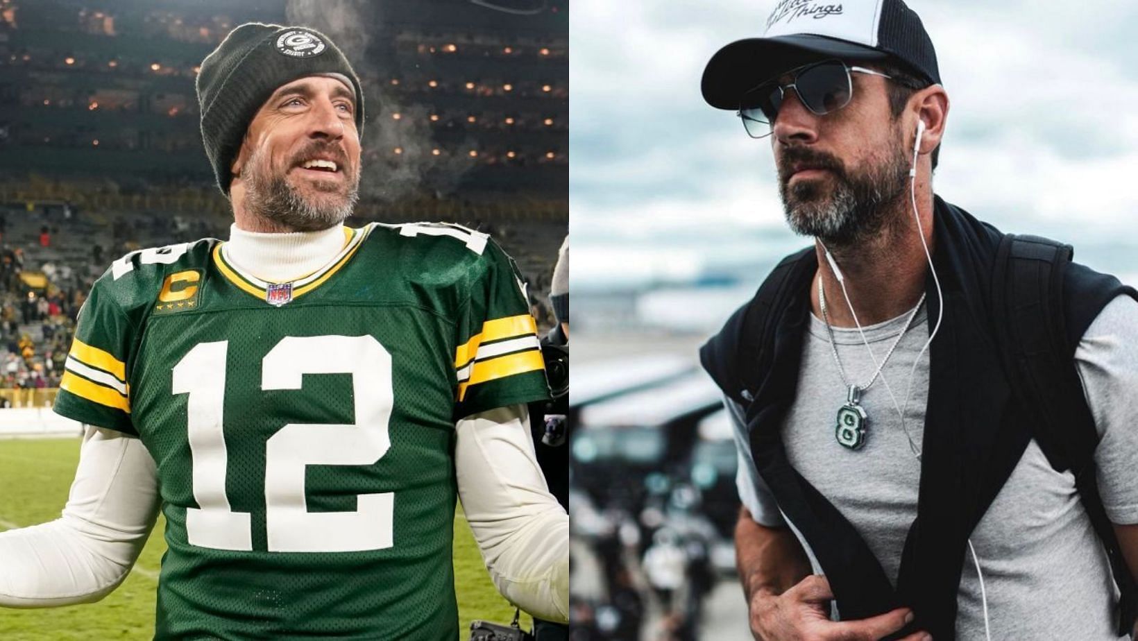 Aaron Rodgers wearing wired earphones leaves fans mocking Jets