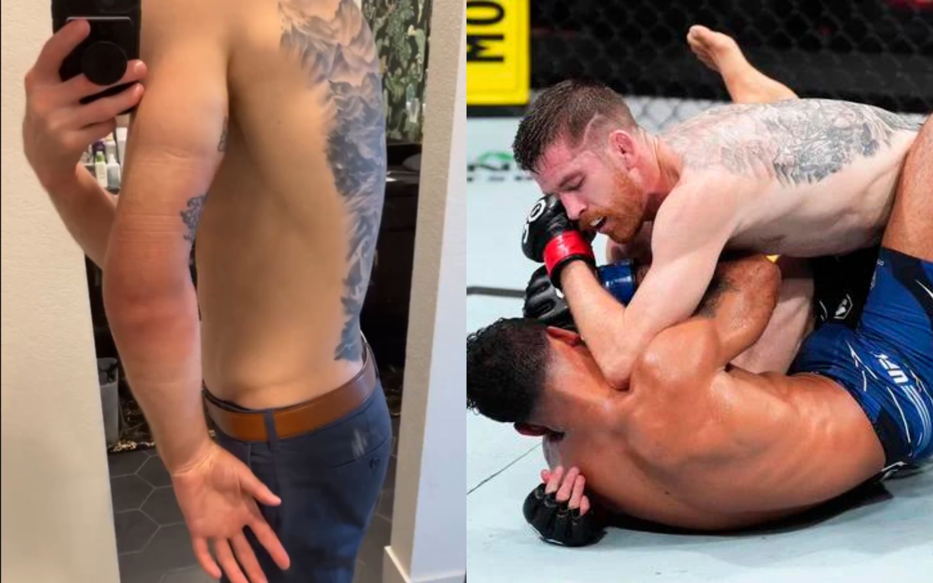 Video: Cory Sandhagen shows massive swelling in arm after gruesome injury before and during Rob Font fight