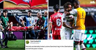 "One of the worst injuries ever" - Fans wish for Luciano Sanchez's speedy recovery as he suffers horrible leg break after challenge from Marcelo
