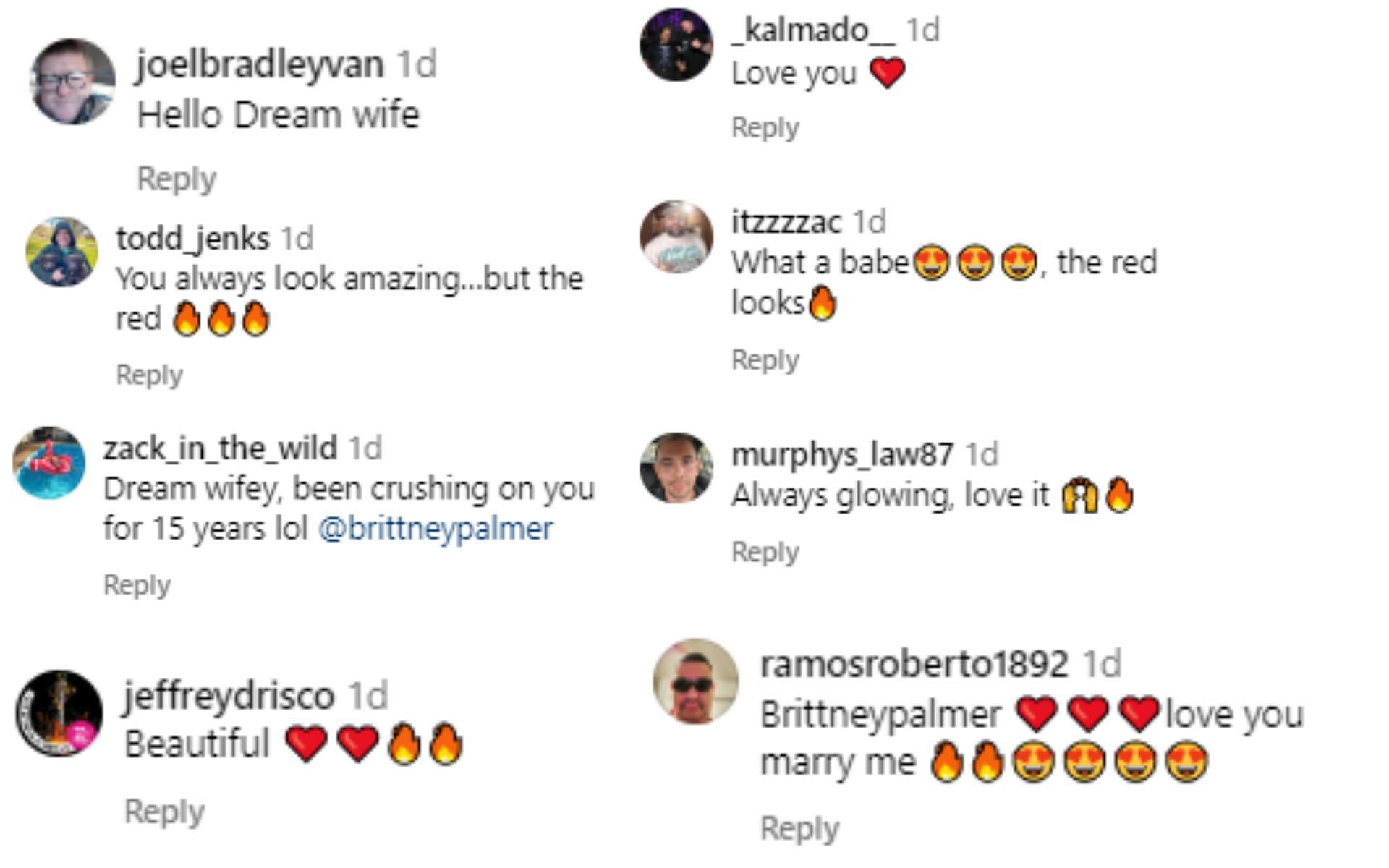 Fans reacting to Brittney Palmer&#039;s Instagram post