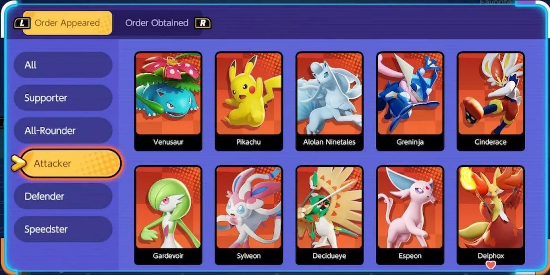 Pokémon Unite Tier and Pokémon List, All-Rounder, Attacker