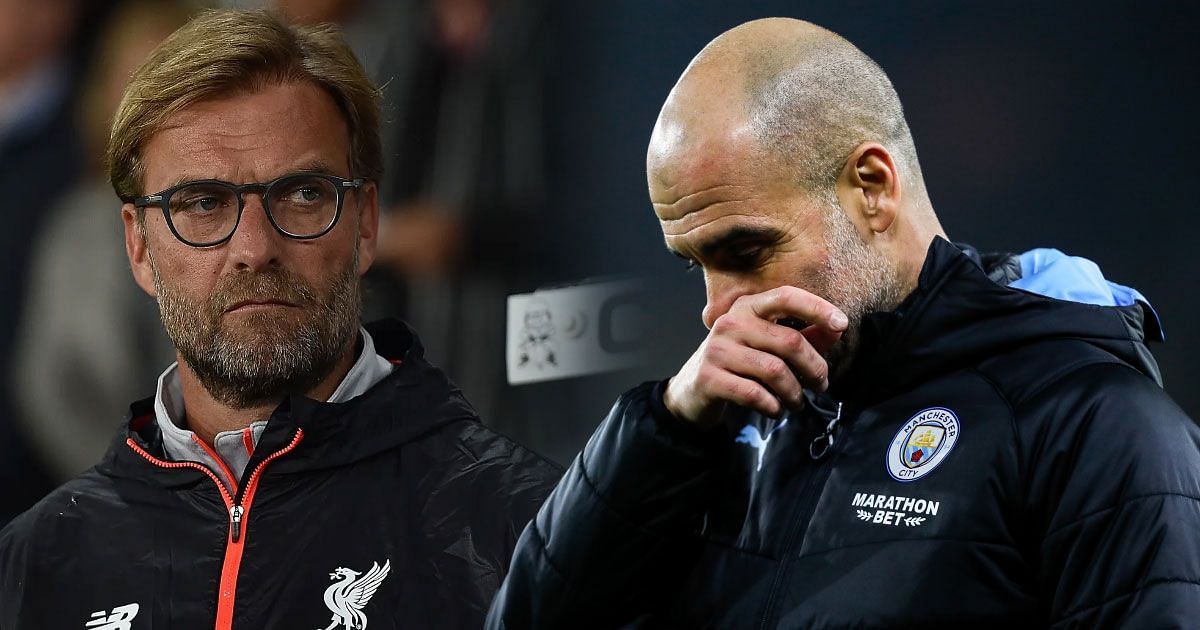 Liverpool boss Jurgen Klopp (left) and Manchester City manager Pep Guardiola